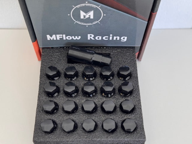 MFLOW Lug Bolt 14X1.25 T28MM L54MM HEX 17MM Ball Seat 20+KEY - Black
