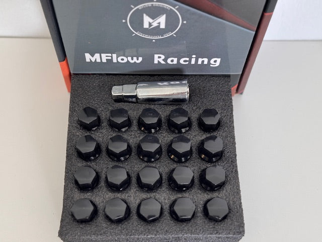 MFLOW Lug Bolt 12X1.5 T28MM L54MM HEX 17MM Ball Seat 20+KEY - Black